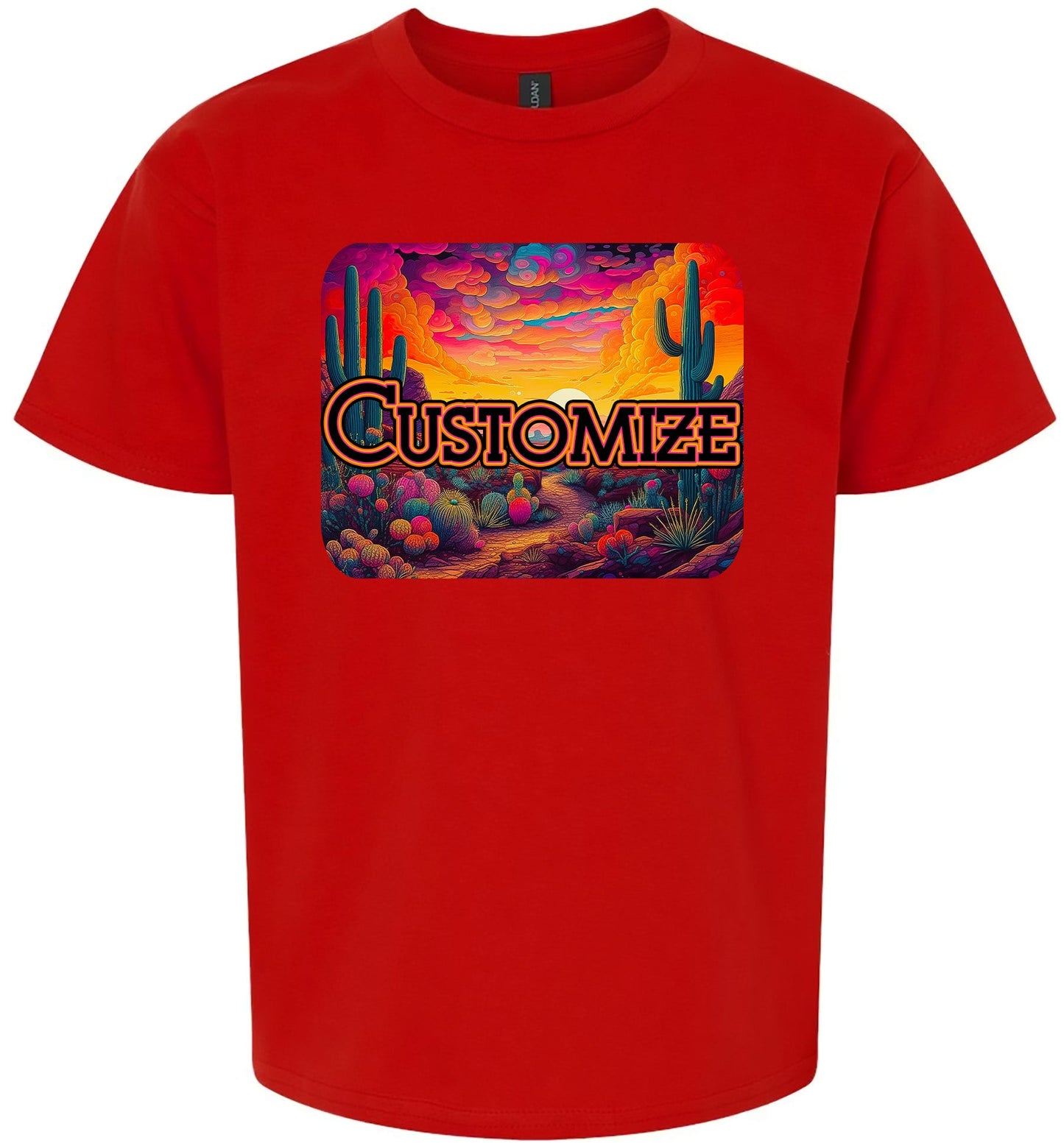 Custom Neon Desert Children's Gildan Soft Shirt