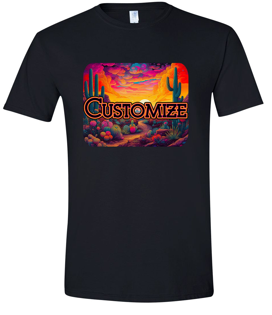 Custom Neon Desert Adult Gildan Soft Shirt