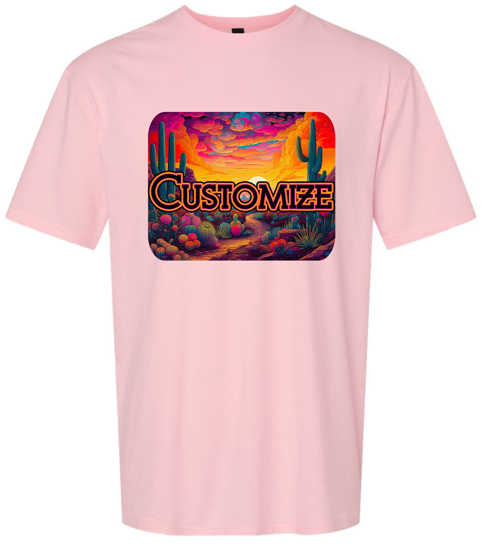 Custom Neon Desert Adult Gildan Soft Shirt