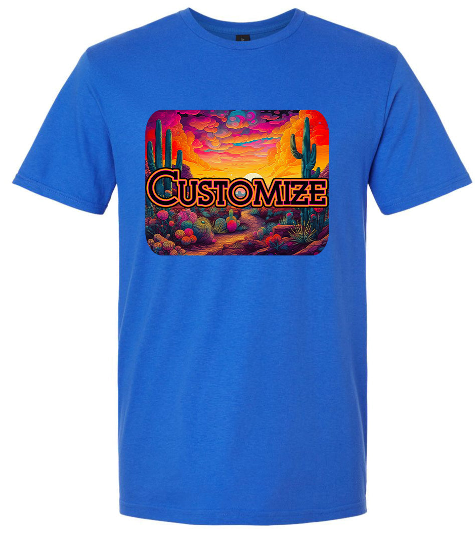 Custom Neon Desert Adult Gildan Soft Shirt