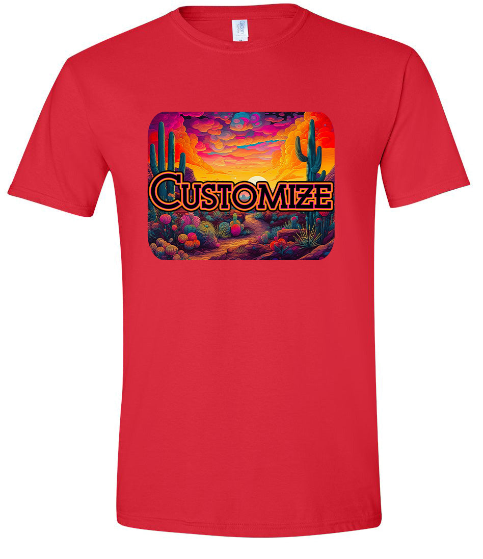 Custom Neon Desert Adult Gildan Soft Shirt