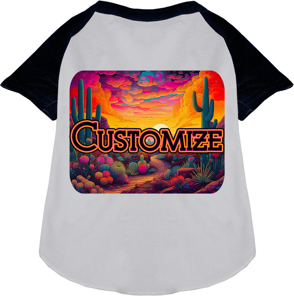 Custom Neon Desert Pet Raglan Shirts