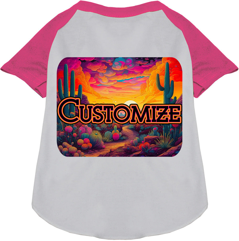 Custom Neon Desert Pet Raglan Shirts