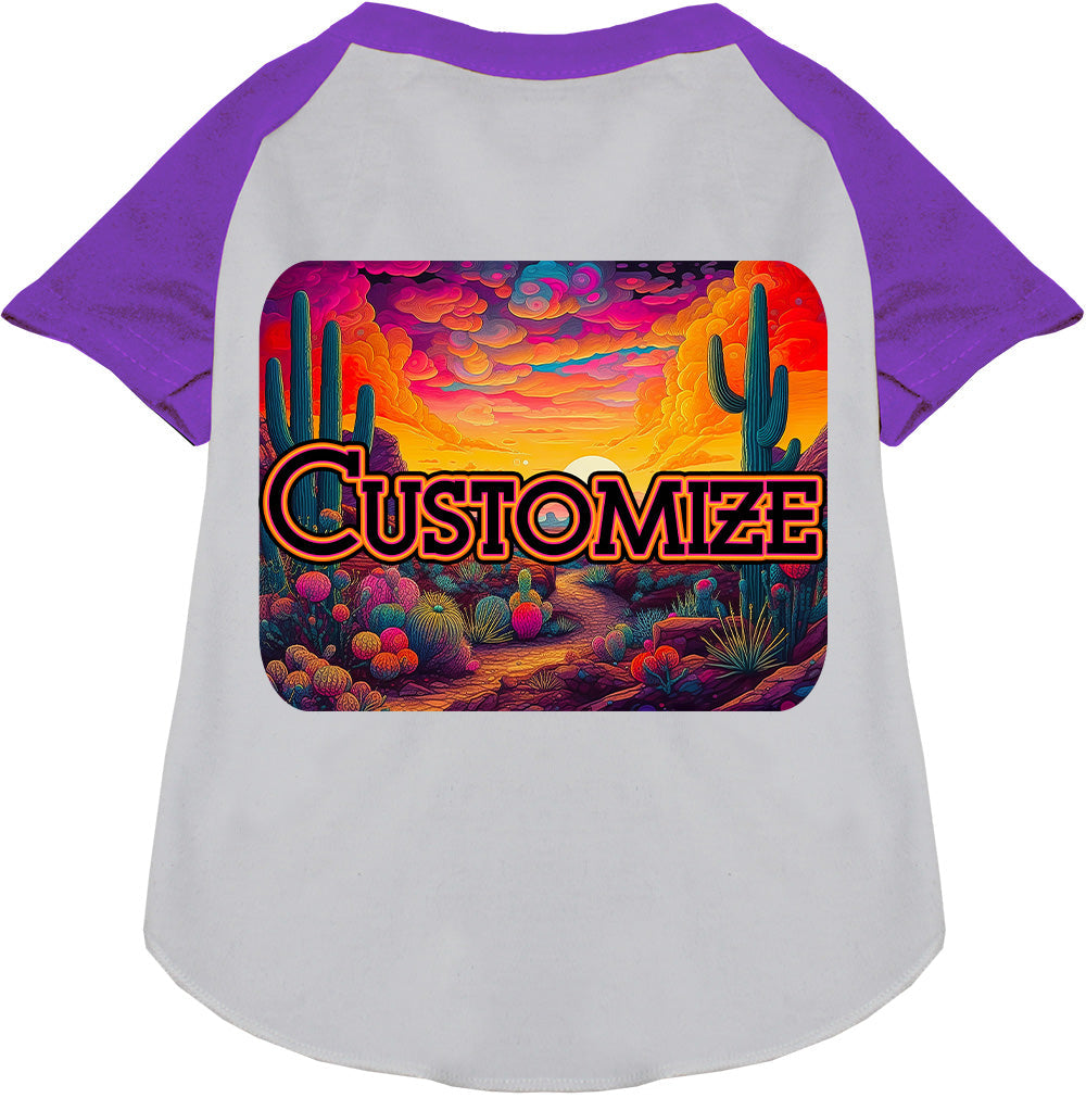 Custom Neon Desert Pet Raglan Shirts