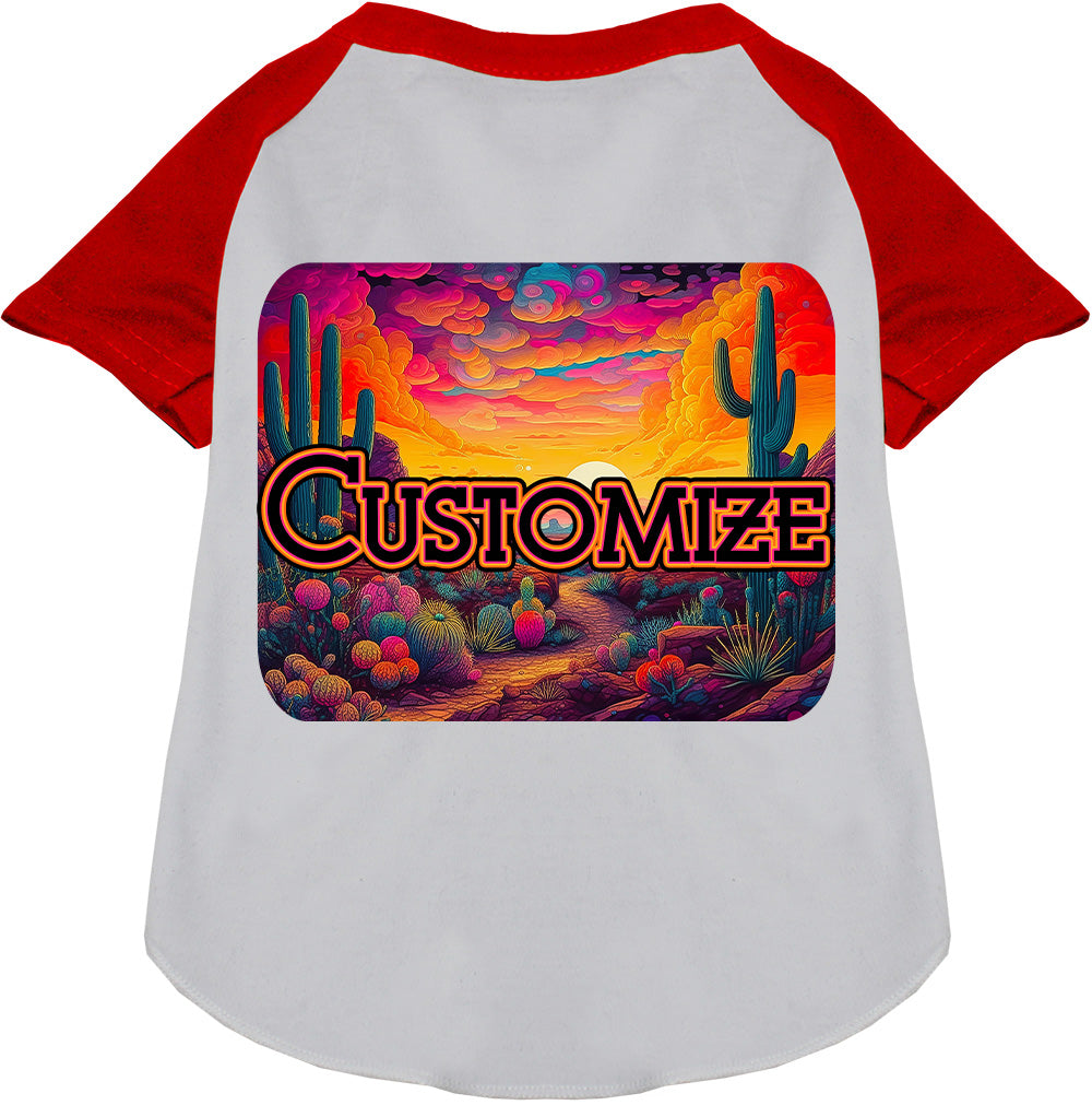 Custom Neon Desert Pet Raglan Shirts