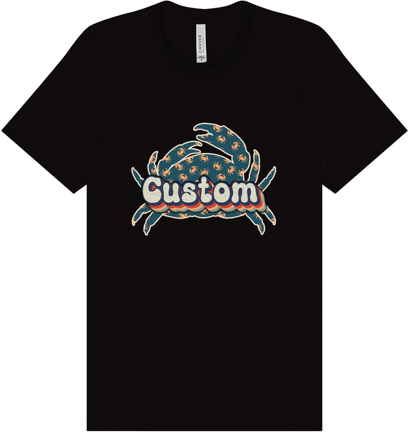 Custom Retro Crabs Adult Bella Canvas Shirt