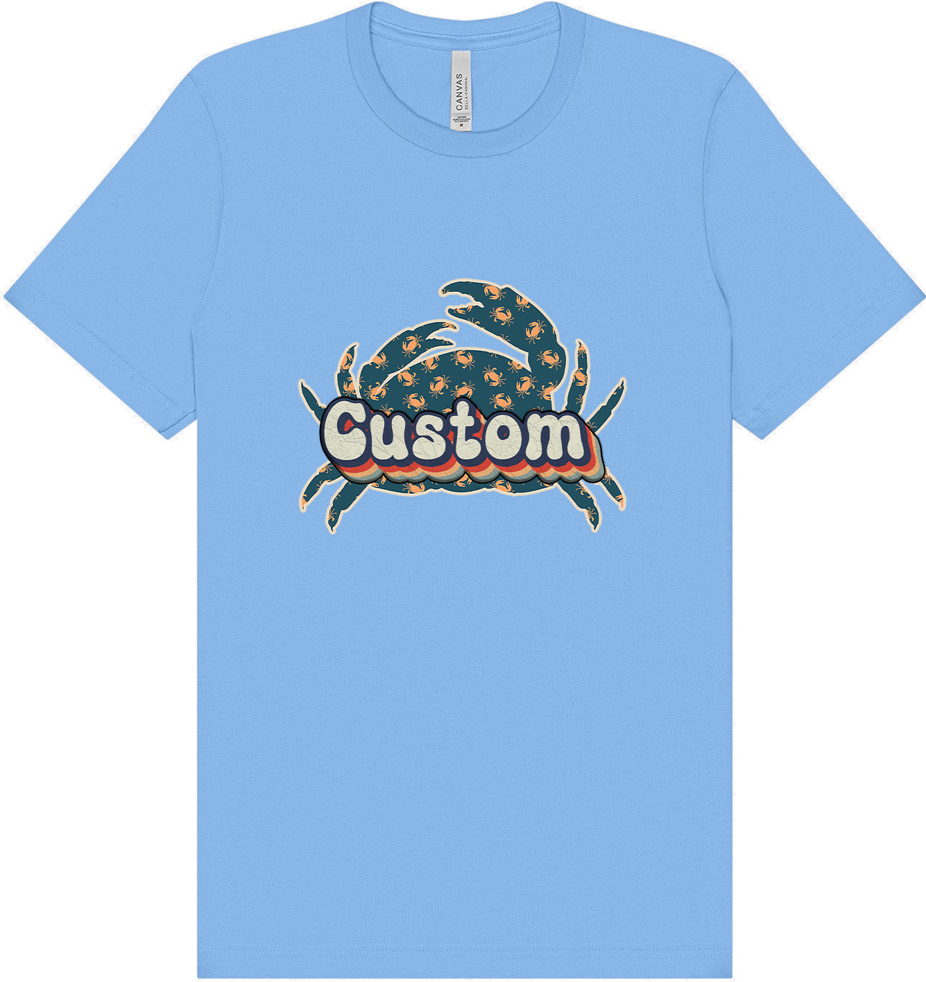 Custom Retro Crabs Adult Bella Canvas Shirt