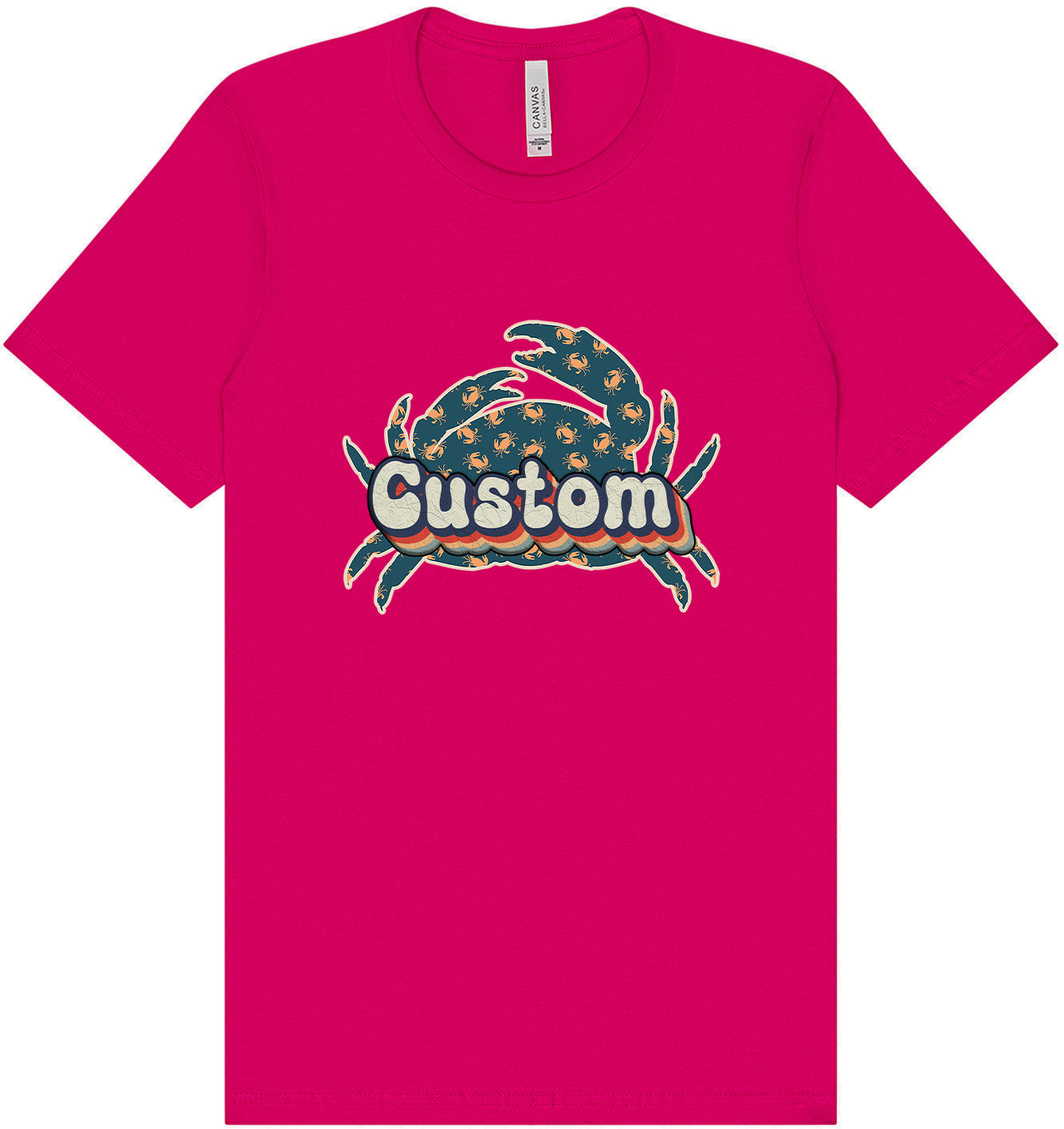 Custom Retro Crabs Adult Bella Canvas Shirt
