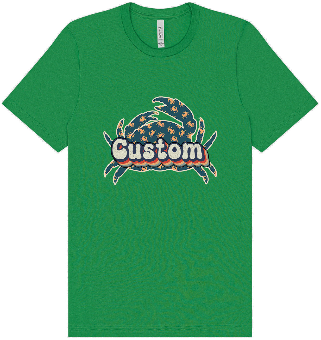 Custom Retro Crabs Adult Bella Canvas Shirt