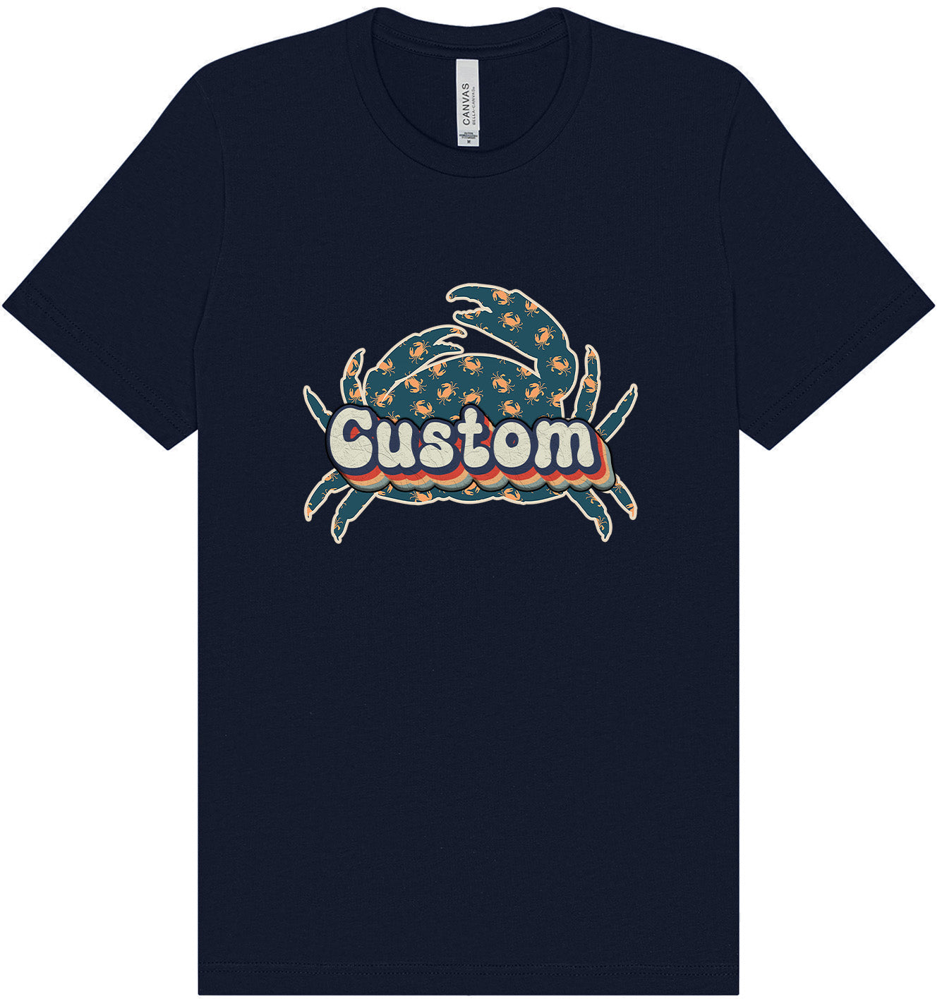 Custom Retro Crabs Adult Bella Canvas Shirt