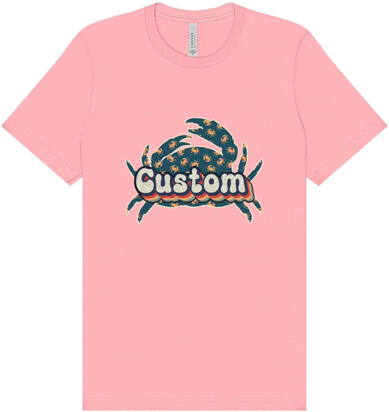Custom Retro Crabs Adult Bella Canvas Shirt