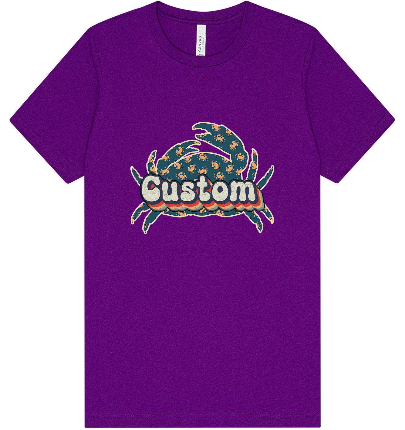 Custom Retro Crabs Adult Bella Canvas Shirt