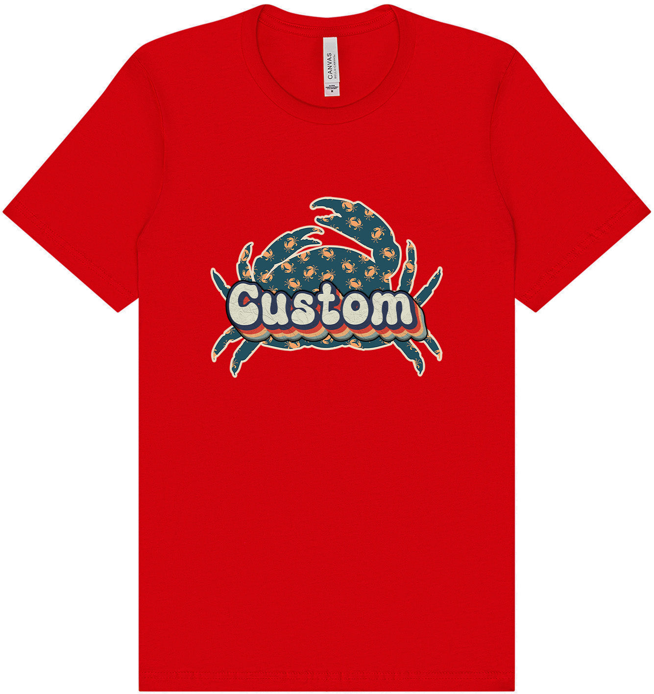Custom Retro Crabs Adult Bella Canvas Shirt