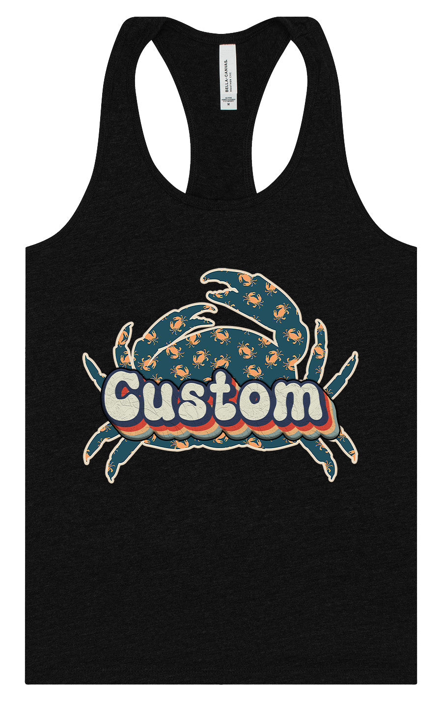 Custom Retro Crabs Women's Racerback Tank