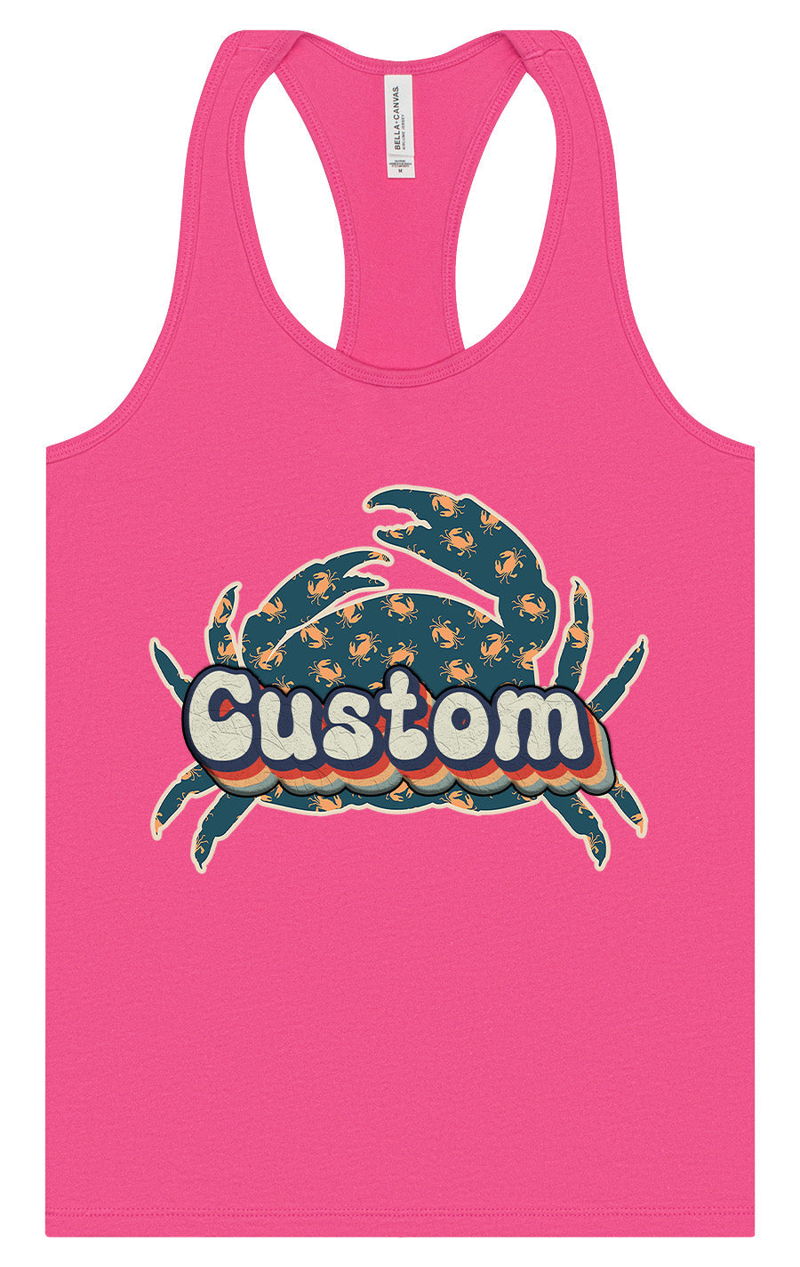Custom Retro Crabs Women's Racerback Tank