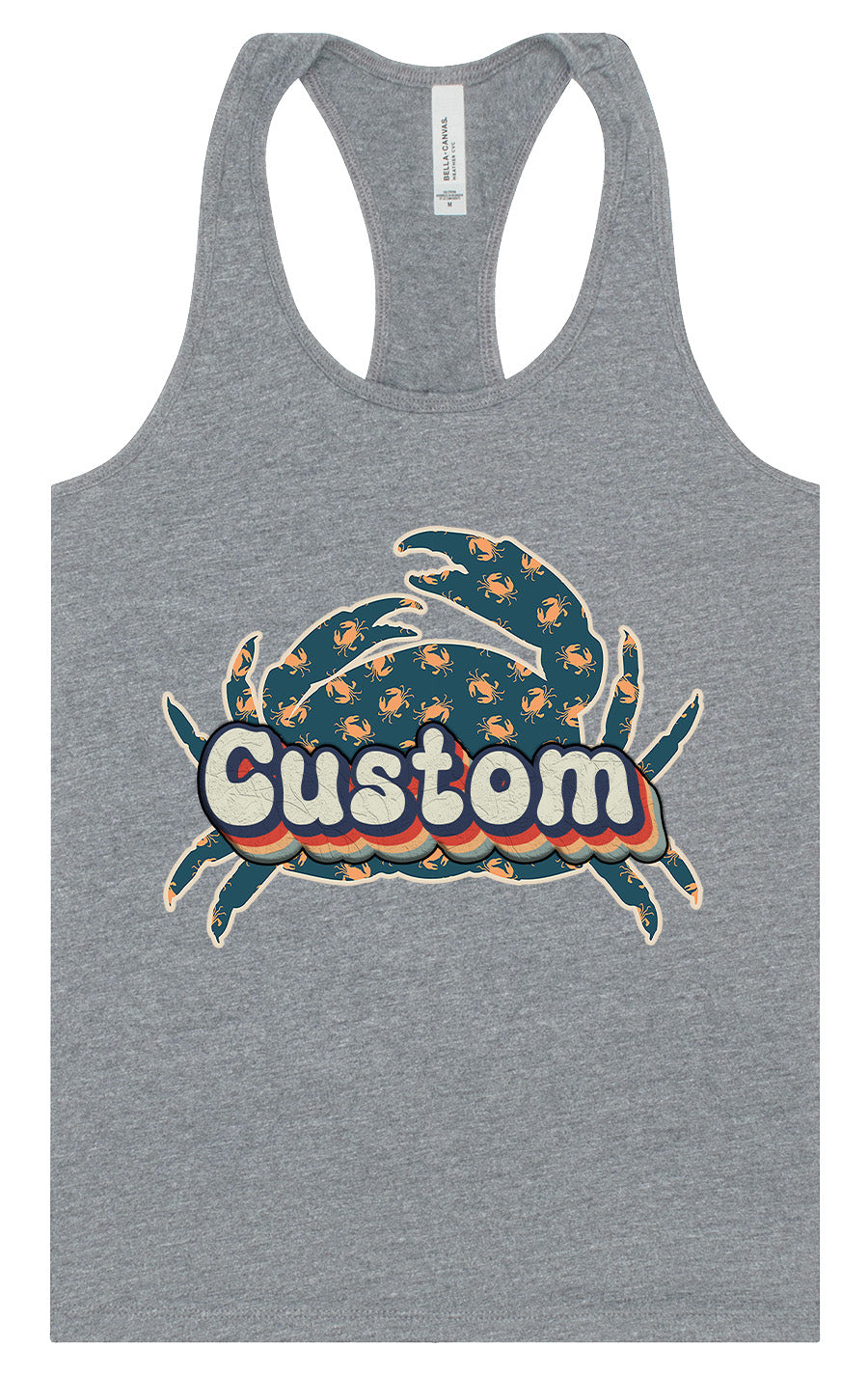 Custom Retro Crabs Women's Racerback Tank
