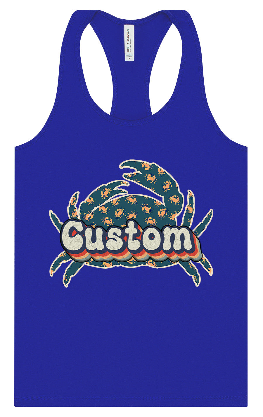 Custom Retro Crabs Women's Racerback Tank