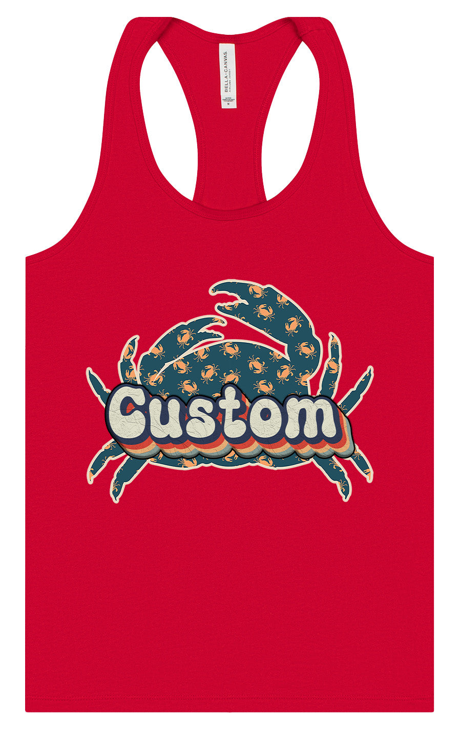 Custom Retro Crabs Women's Racerback Tank