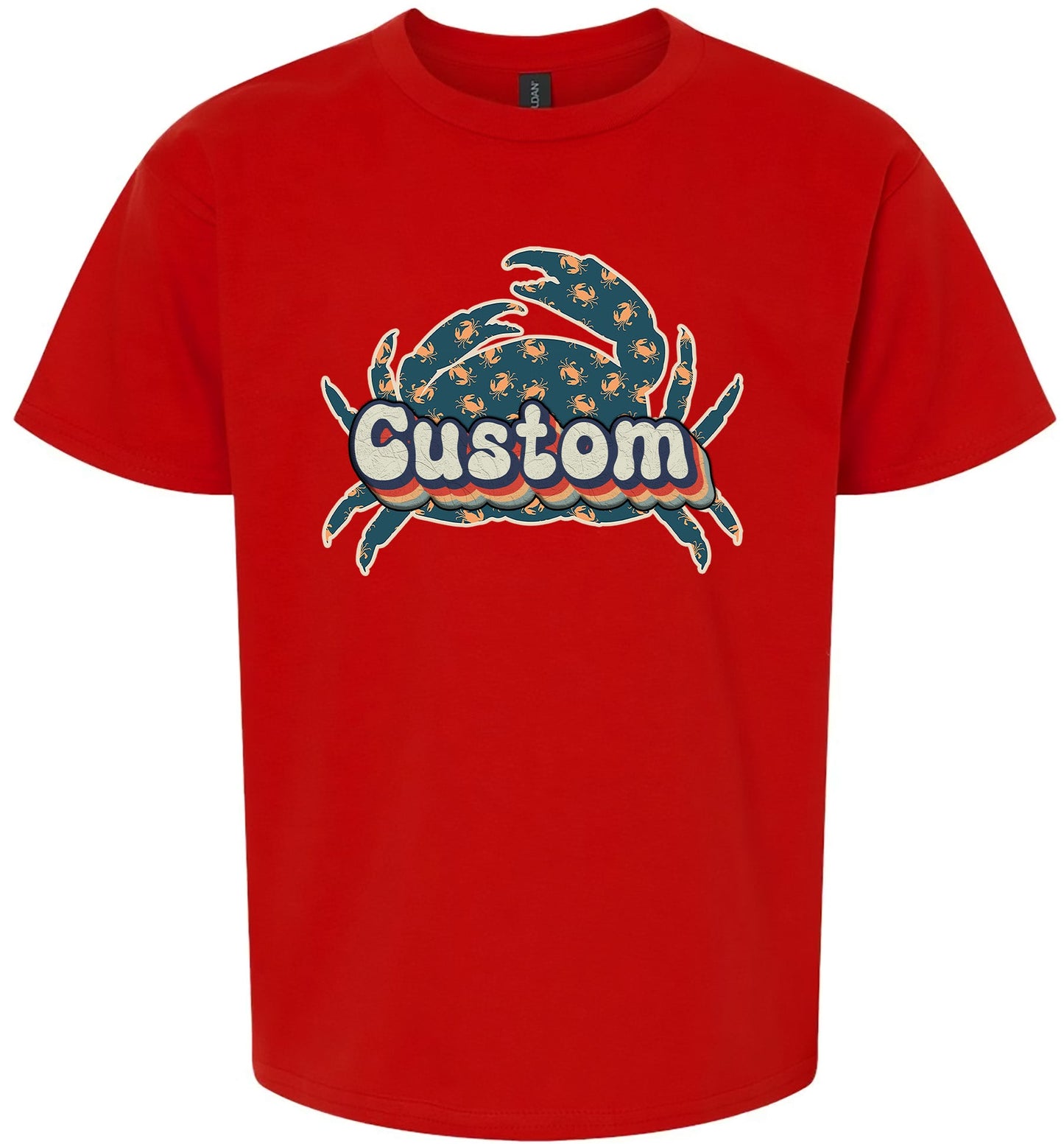 Custom Retro Crabs Children's Gildan Soft Shirt