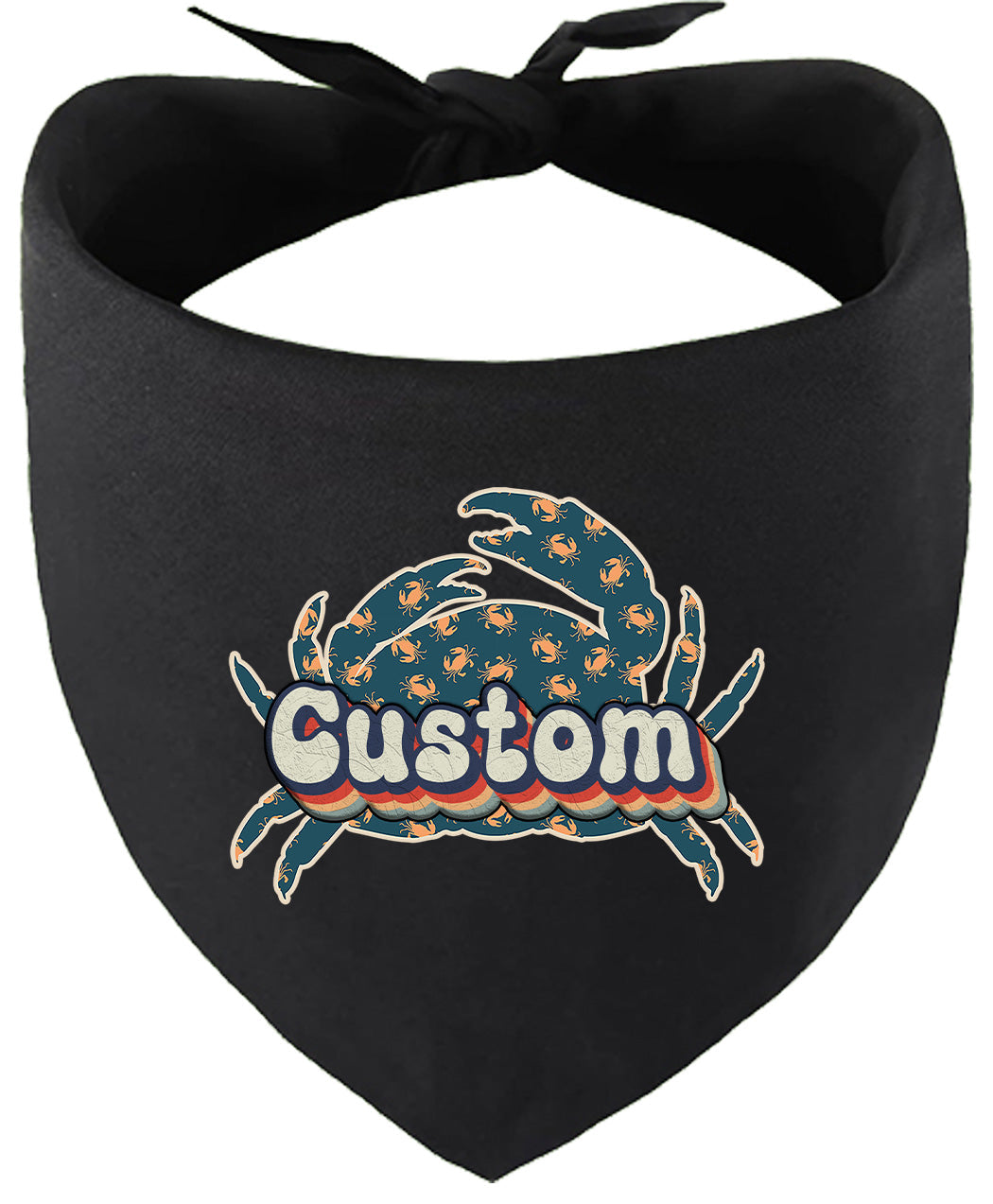 Custom Retro Crabs Pet Bandana