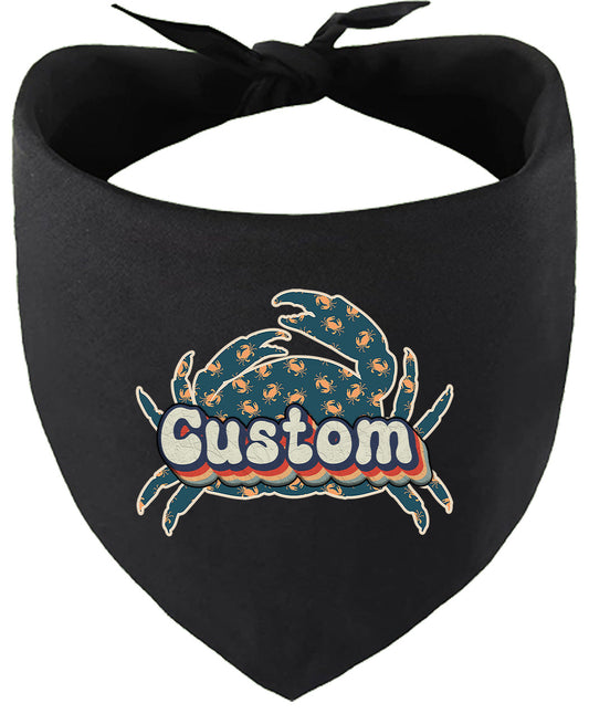 Custom Retro Crabs Pet Bandana