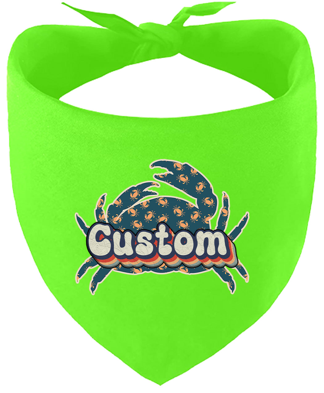 Custom Retro Crabs Pet Bandana