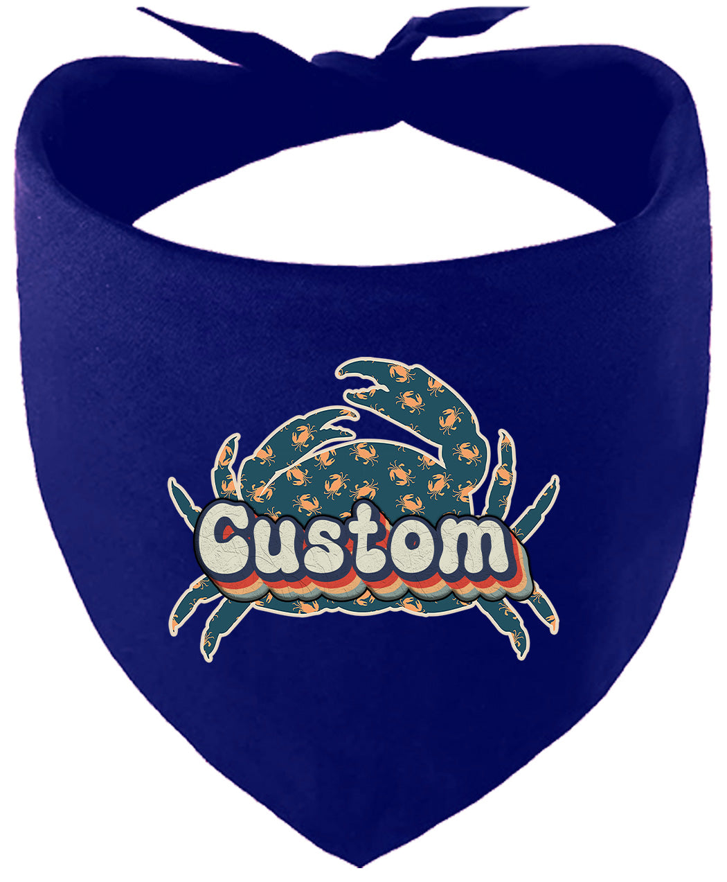 Custom Retro Crabs Pet Bandana