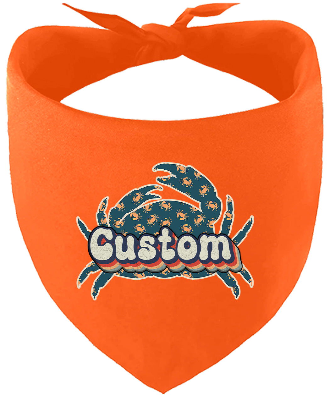 Custom Retro Crabs Pet Bandana