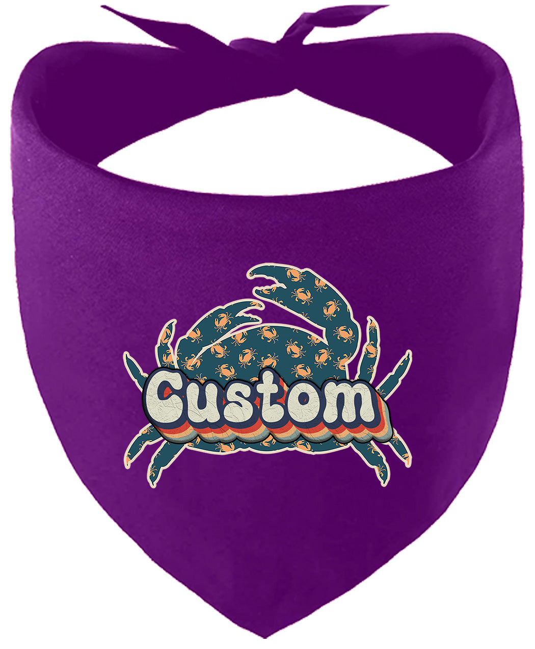 Custom Retro Crabs Pet Bandana