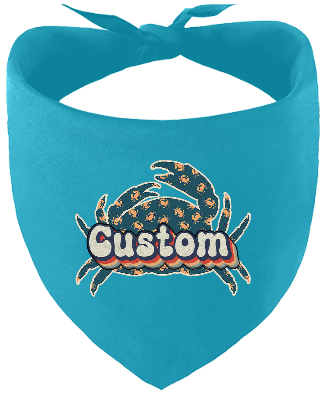 Custom Retro Crabs Pet Bandana