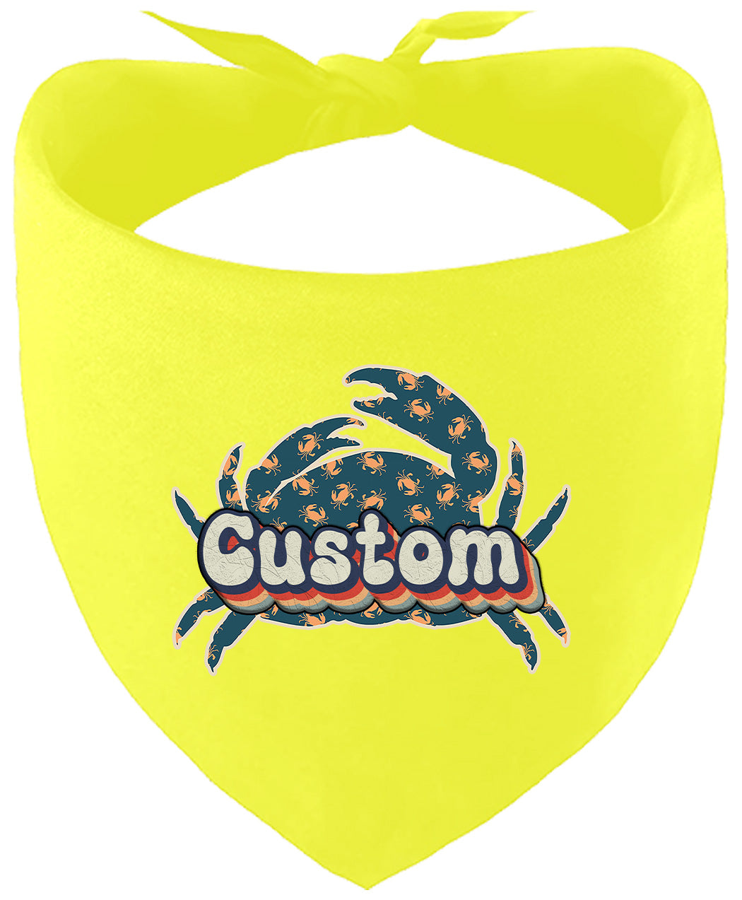 Custom Retro Crabs Pet Bandana