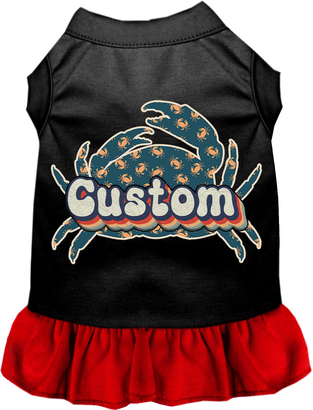 Custom Retro Crabs Pet Dress