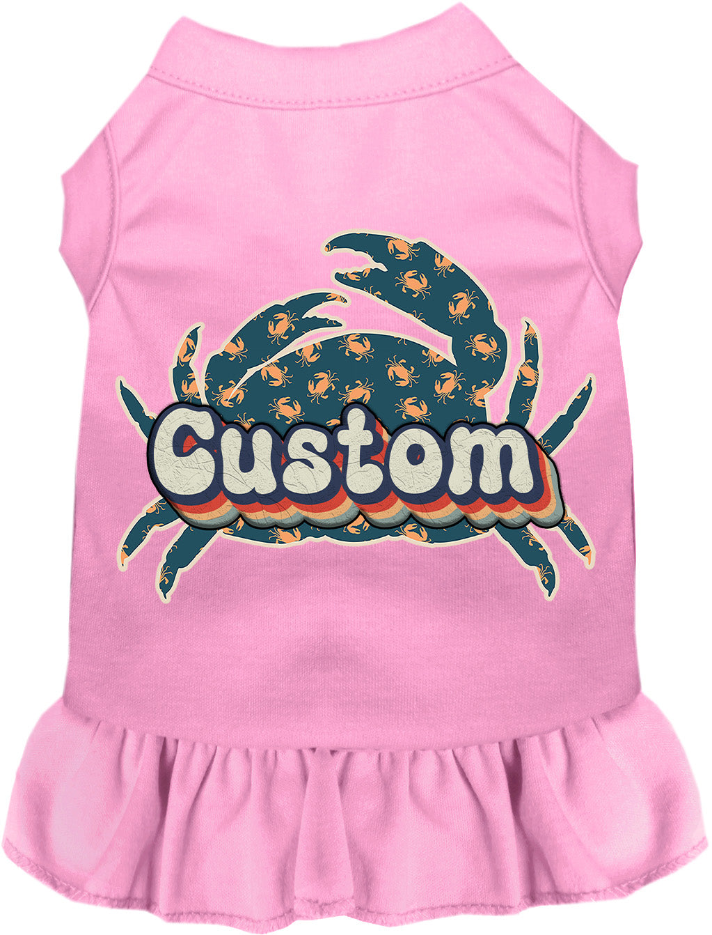 Custom Retro Crabs Pet Dress