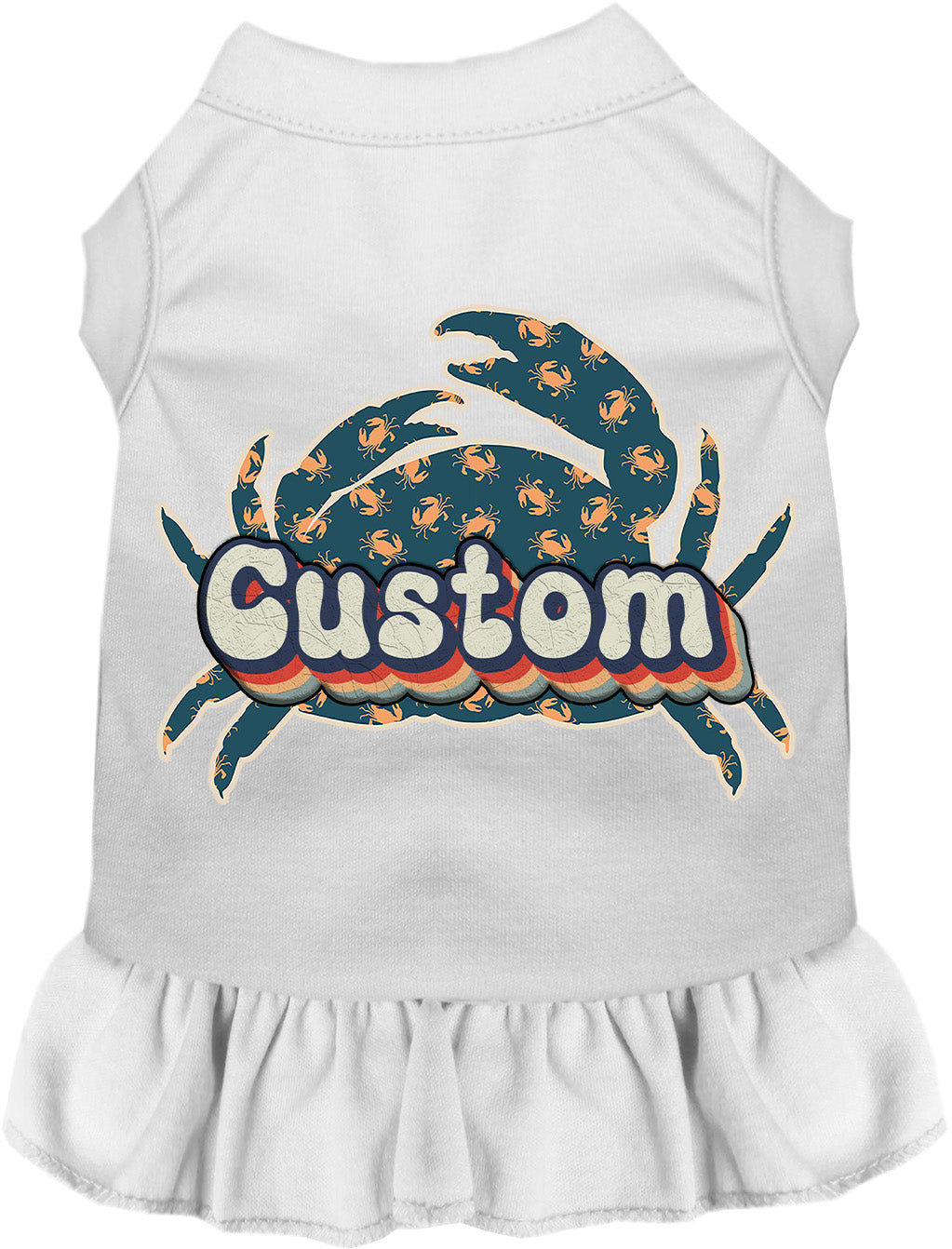 Custom Retro Crabs Pet Dress
