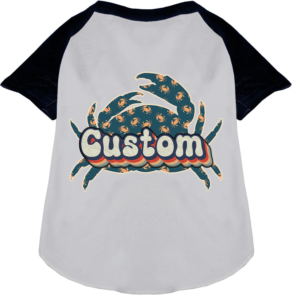 Custom Retro Crabs Pet Raglan Shirts