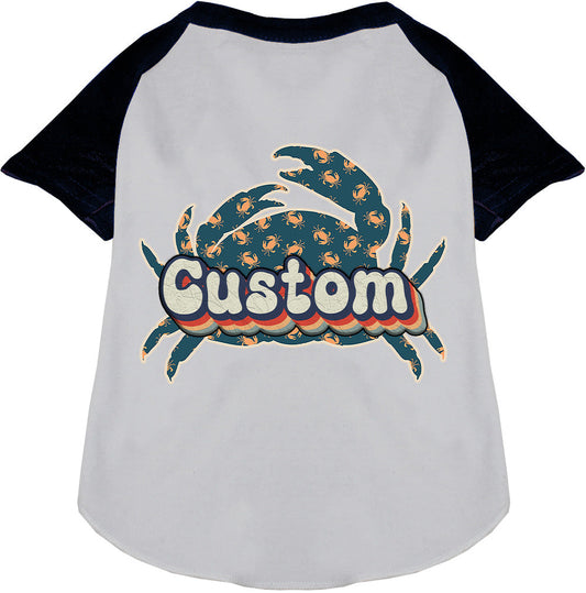 Custom Retro Crabs Pet Raglan Shirts