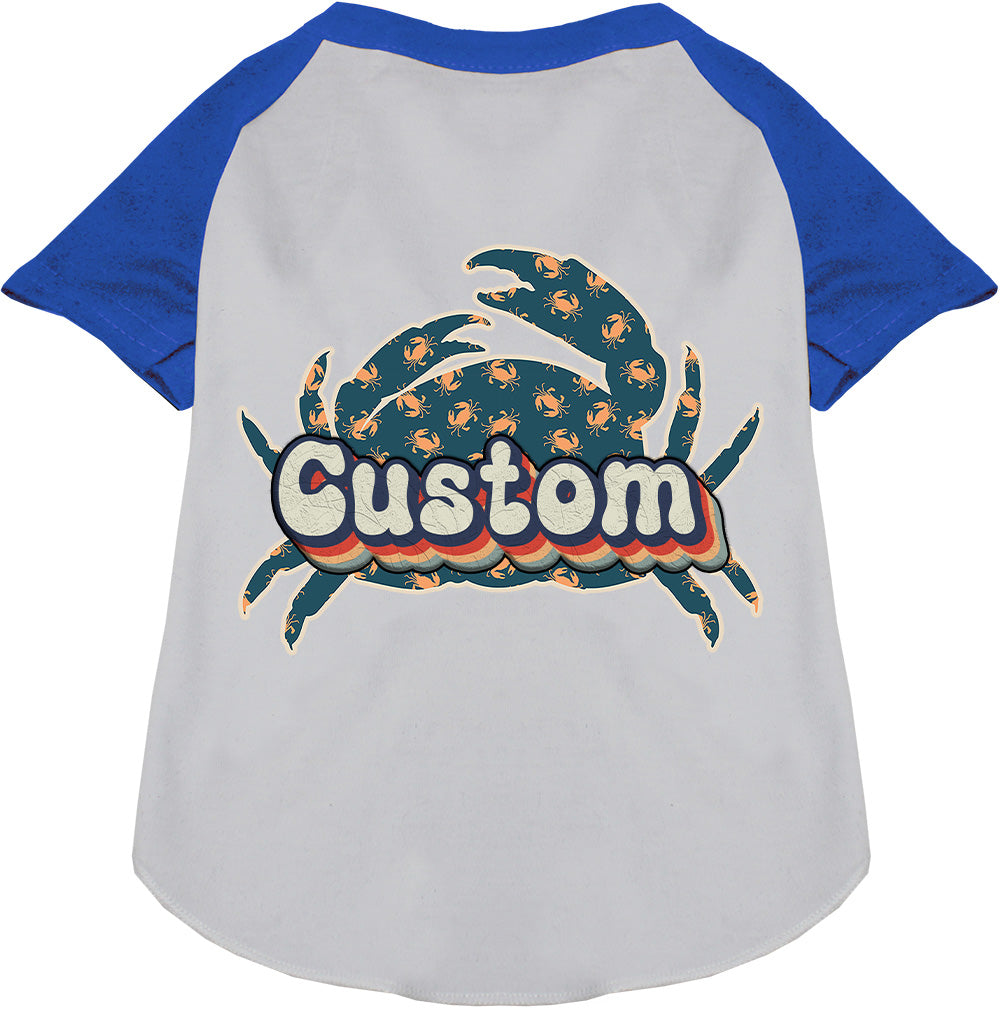 Custom Retro Crabs Pet Raglan Shirts