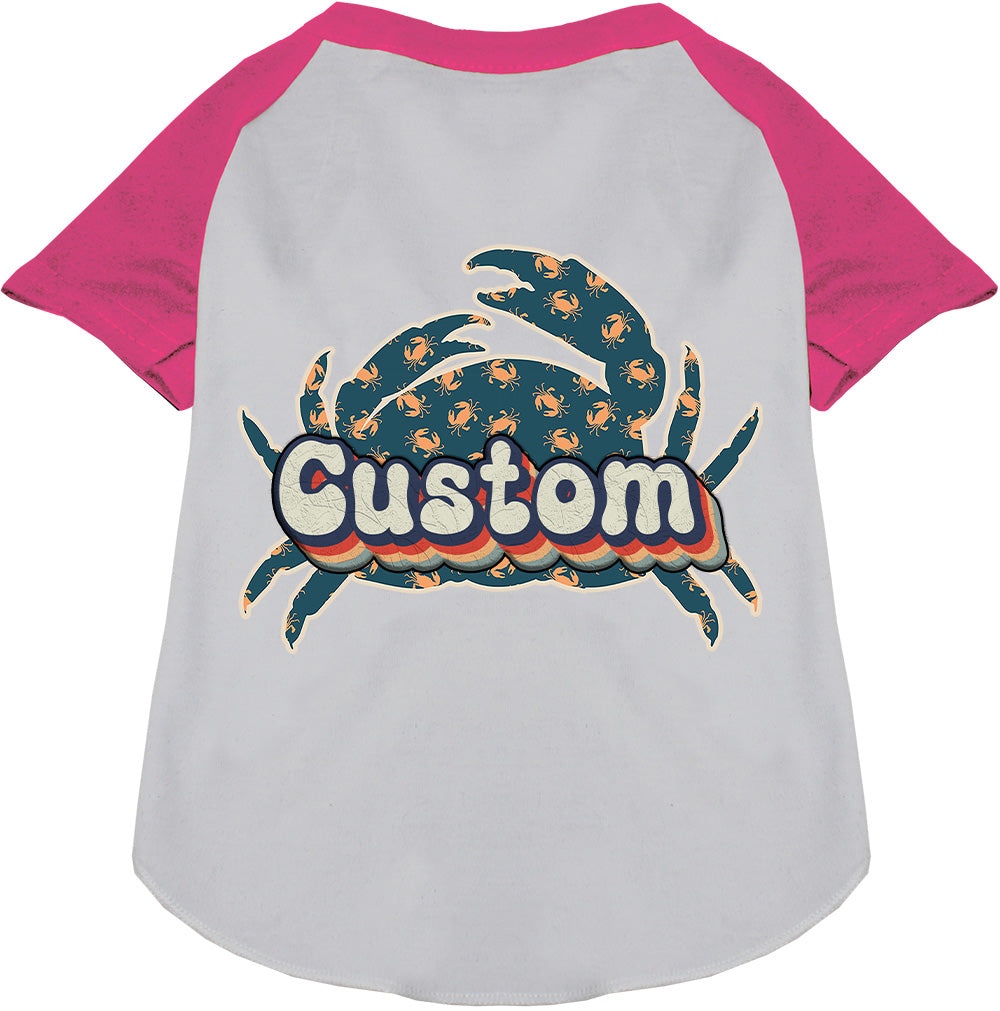 Custom Retro Crabs Pet Raglan Shirts