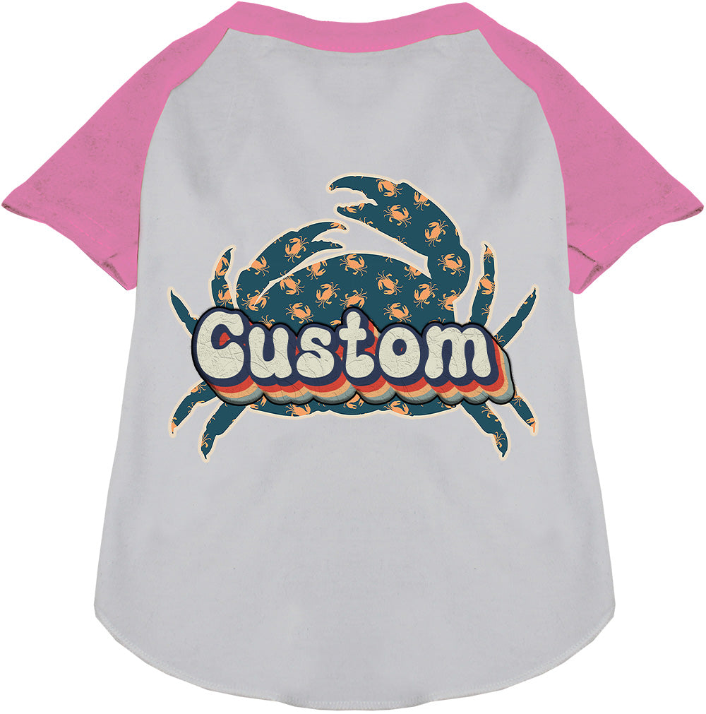 Custom Retro Crabs Pet Raglan Shirts