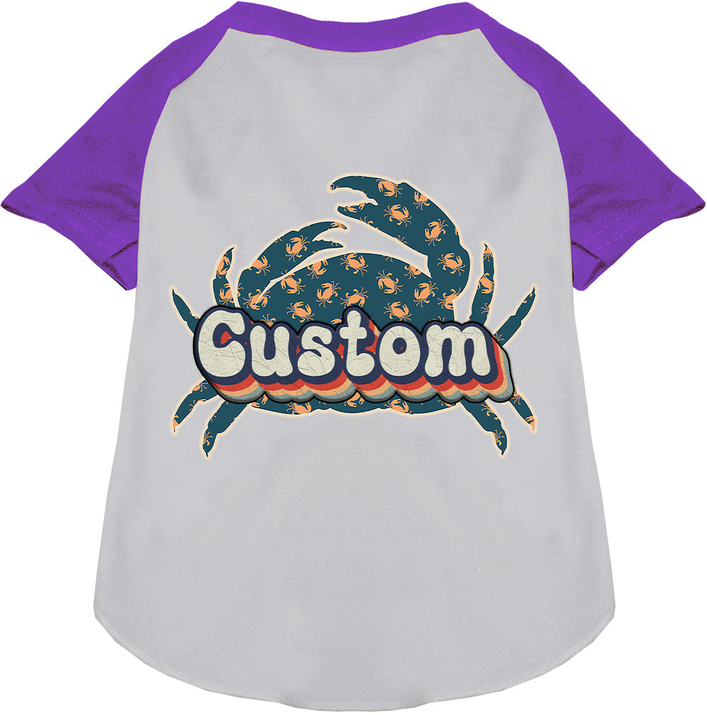 Custom Retro Crabs Pet Raglan Shirts