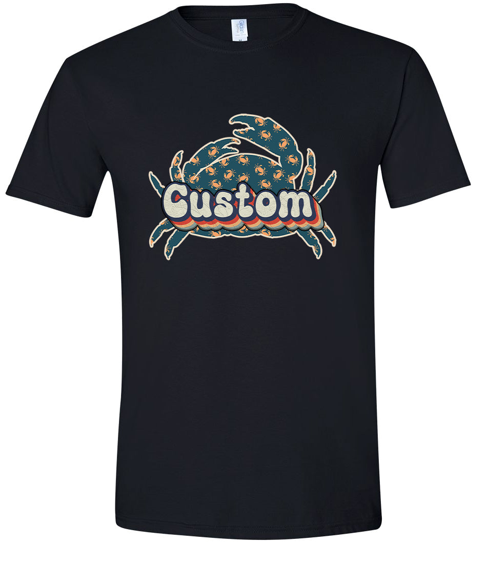 Custom Retro Crabs Adult Gildan Soft Shirt