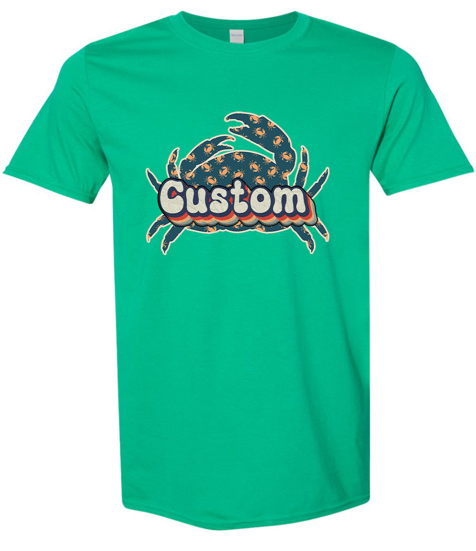 Custom Retro Crabs Adult Gildan Soft Shirt