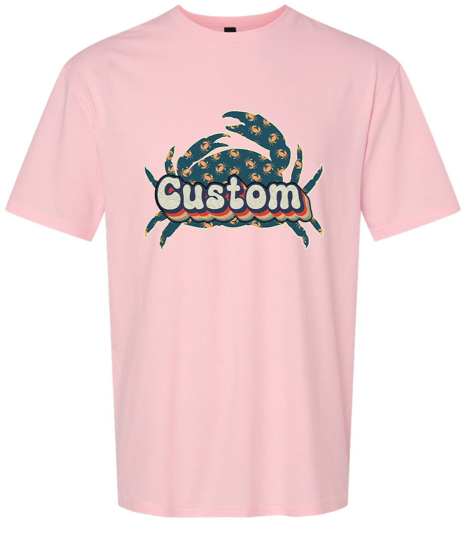 Custom Retro Crabs Adult Gildan Soft Shirt