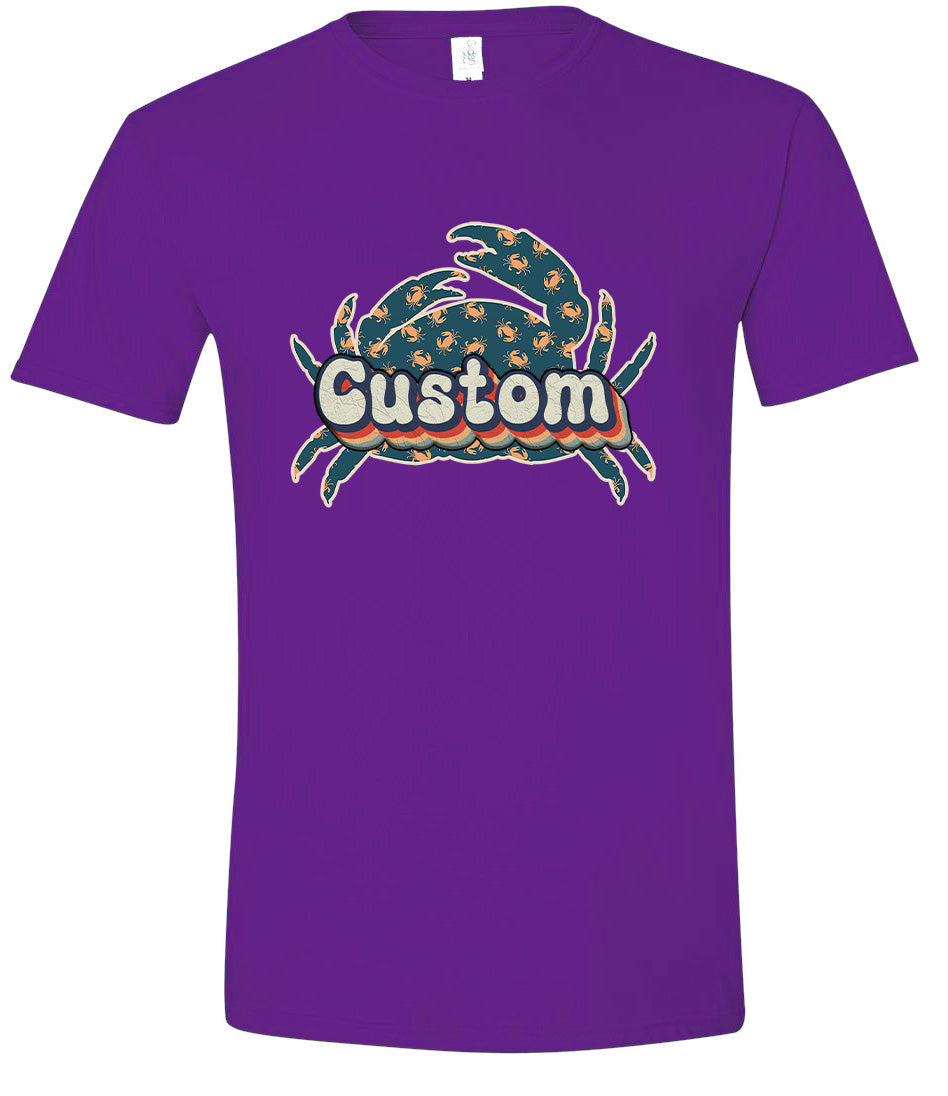 Custom Retro Crabs Adult Gildan Soft Shirt