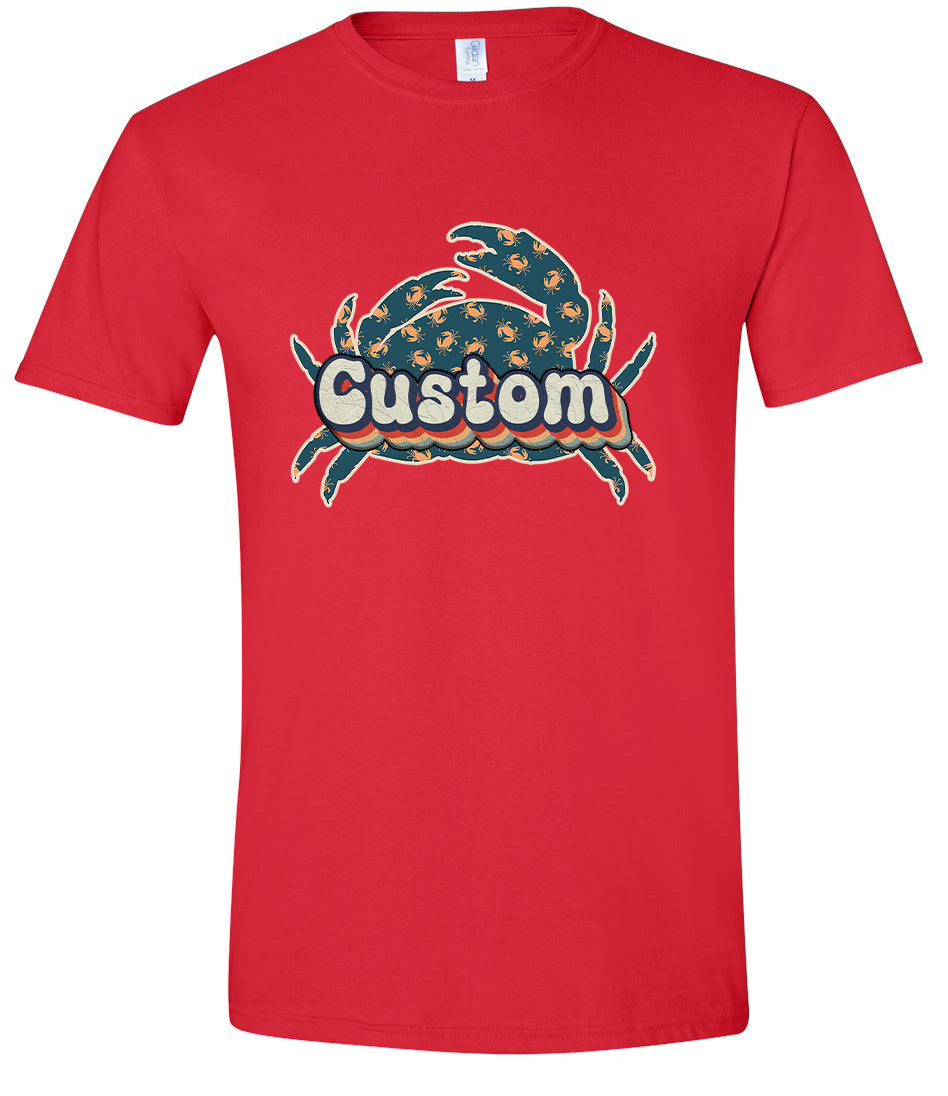Custom Retro Crabs Adult Gildan Soft Shirt