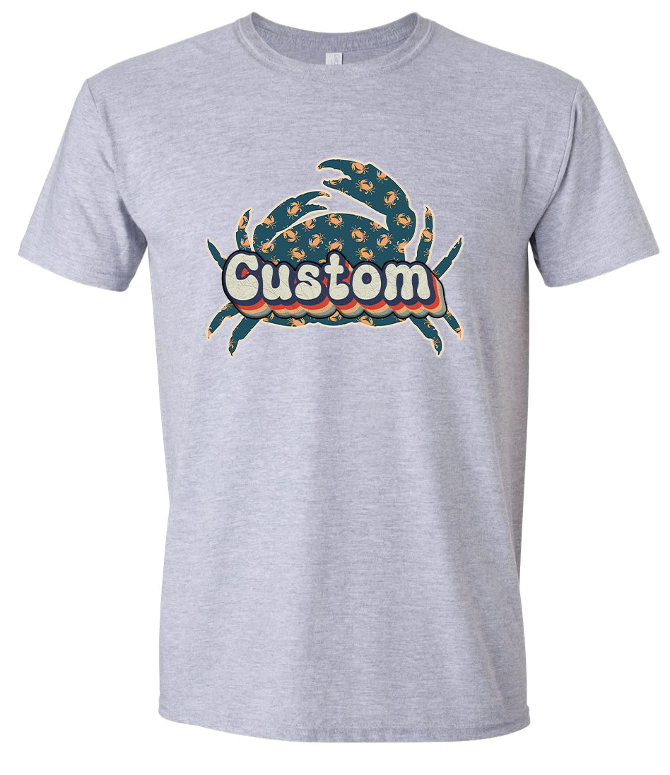 Custom Retro Crabs Adult Gildan Soft Shirt
