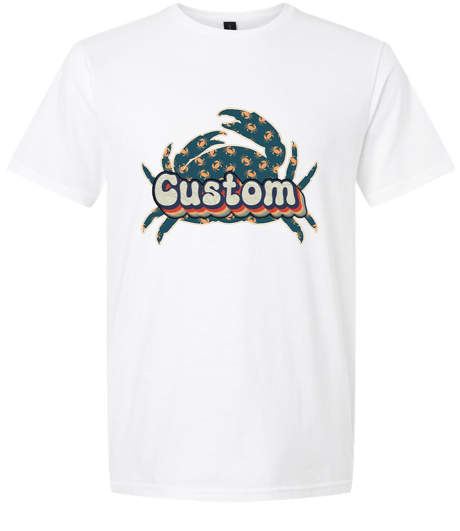 Custom Retro Crabs Adult Gildan Soft Shirt