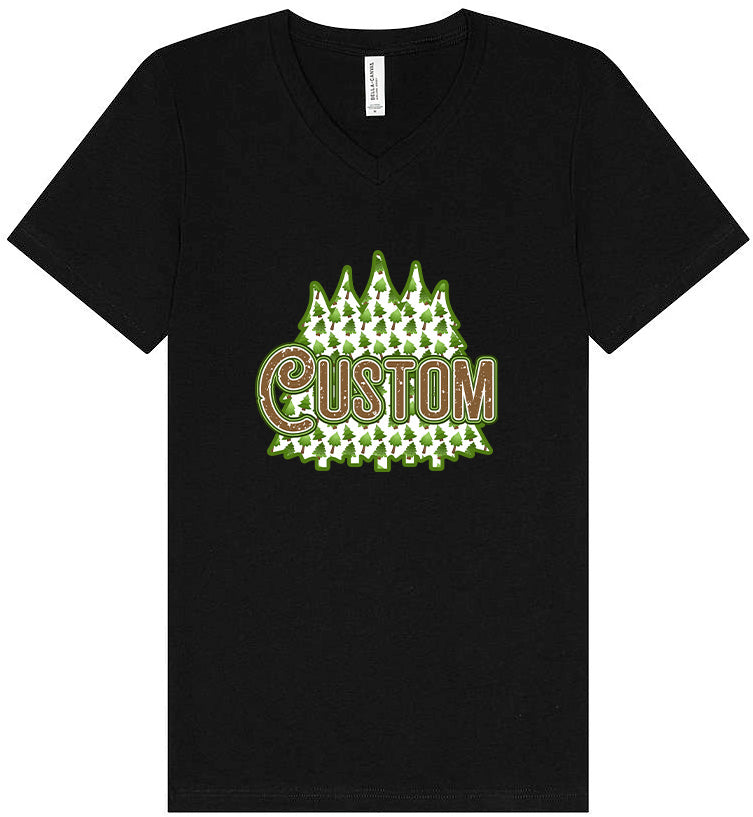 Custom Woodland Trees Unisex V-Neck Shirt