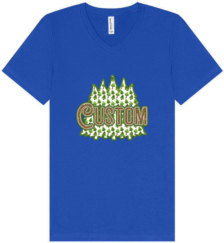 Custom Woodland Trees Unisex V-Neck Shirt