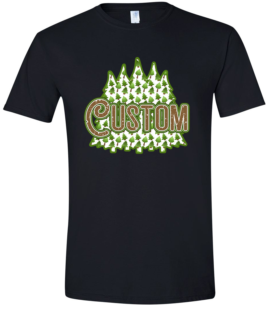 Custom Woodland Trees Adult Gildan Soft Shirt